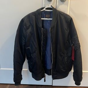 Mens dark blue bomber jacket XL